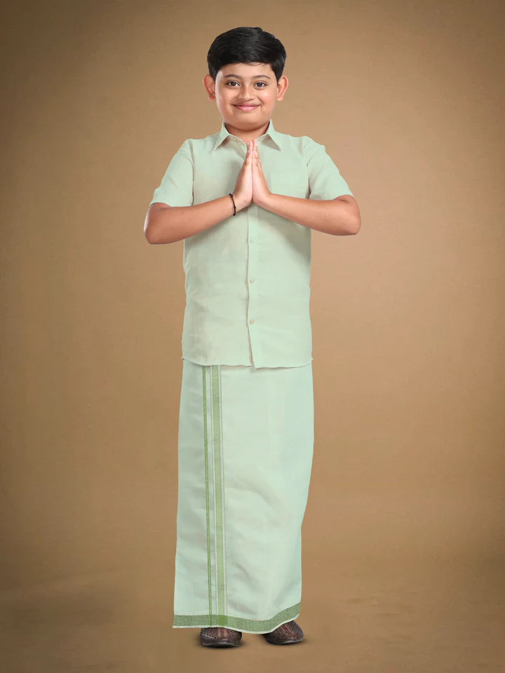 match & catch junior kids dhoti shirt
