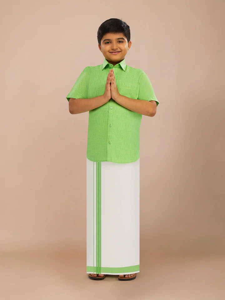 match & catch junior kids dhoti shirt
