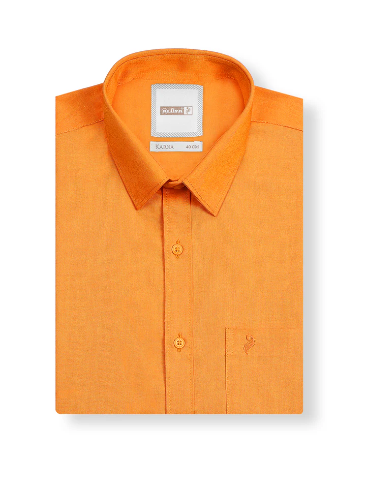 orange colour shirt